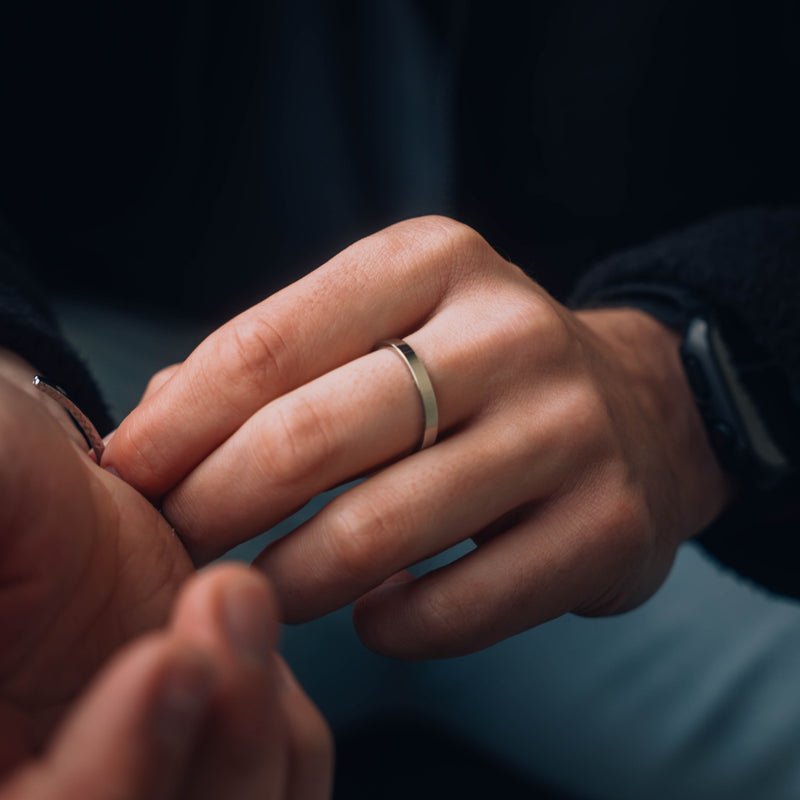 Silver Minimal Band Ring - Minimalist Styled Rings For Men | By Twistedpendant