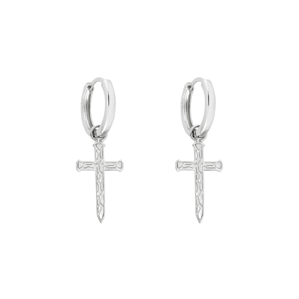 Mens Dagger Dangle Earrings - Mens Silver Dangle Earrings - By Twistedpendant