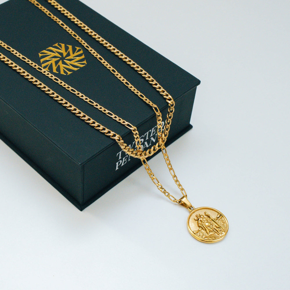 St Christopher Pendant Necklace Set - By Twistedpendant