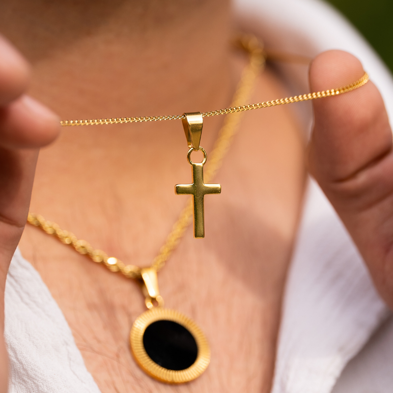 Mens Gold Cross Pendant - Mens Gold Necklaces | Twistedpendant