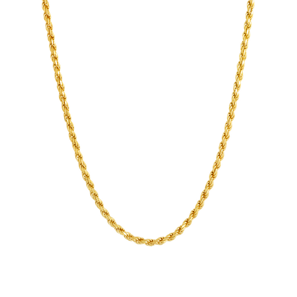 23K Gold Rope Chain Necklace - Mens Jewelry - By Twistedpendant