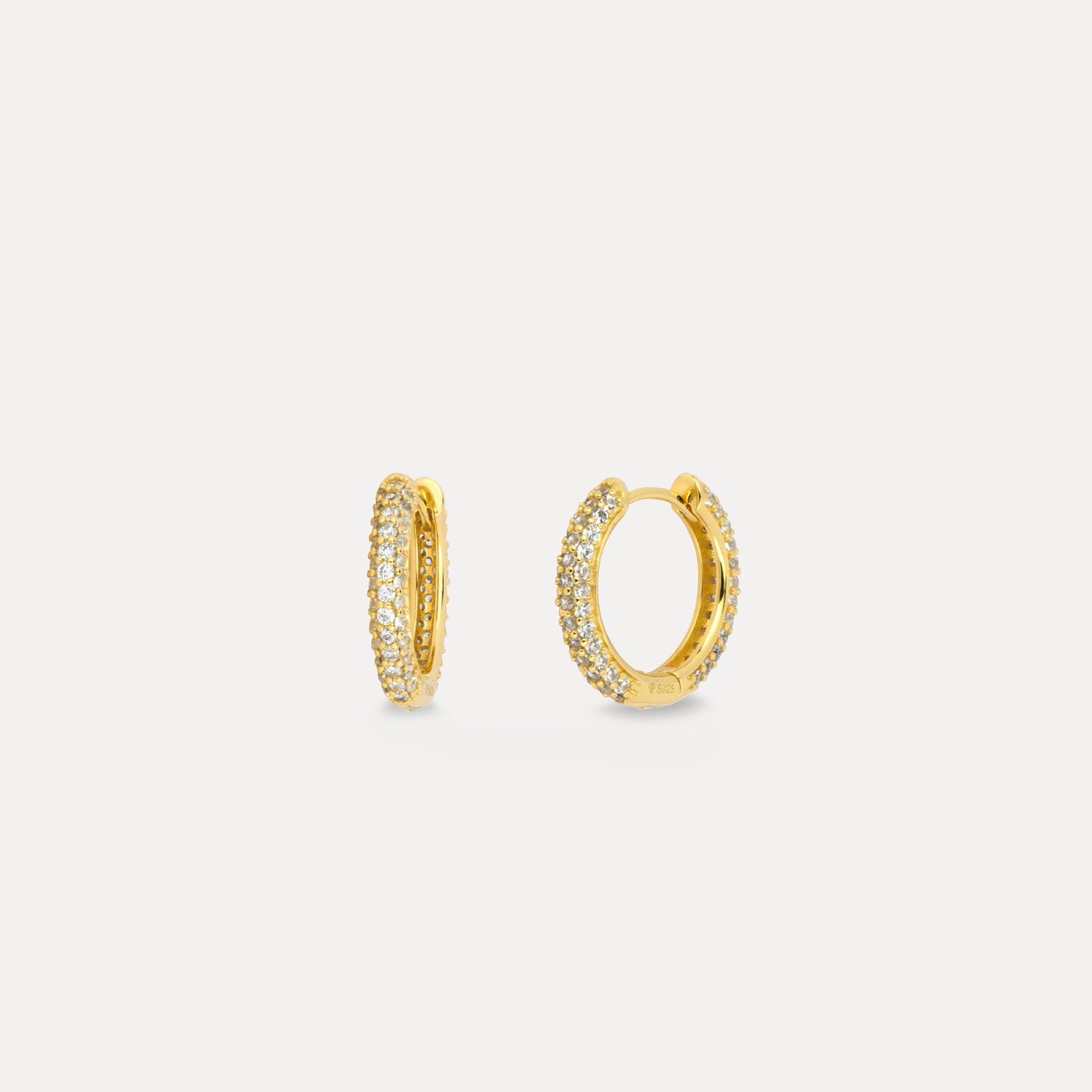 Micro Pave Hoop - Gold