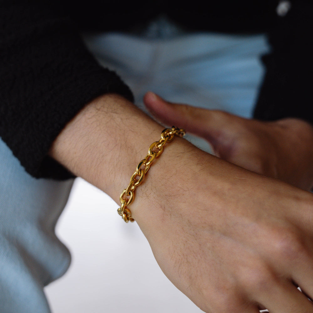 Gold Chunky Bracelet Chain - Mens Bracelets By Twistedpendant