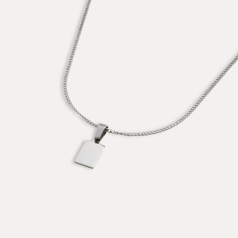 Minimalist Mini Bar Pendant Necklace - Men's Silver Necklace | Twistedpendant