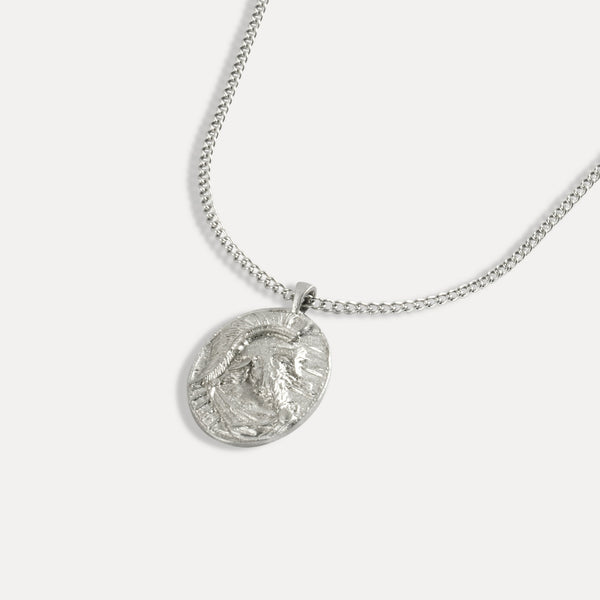 Silver Ares Greek God Pendant Necklace For Men - By Twistedpendant
