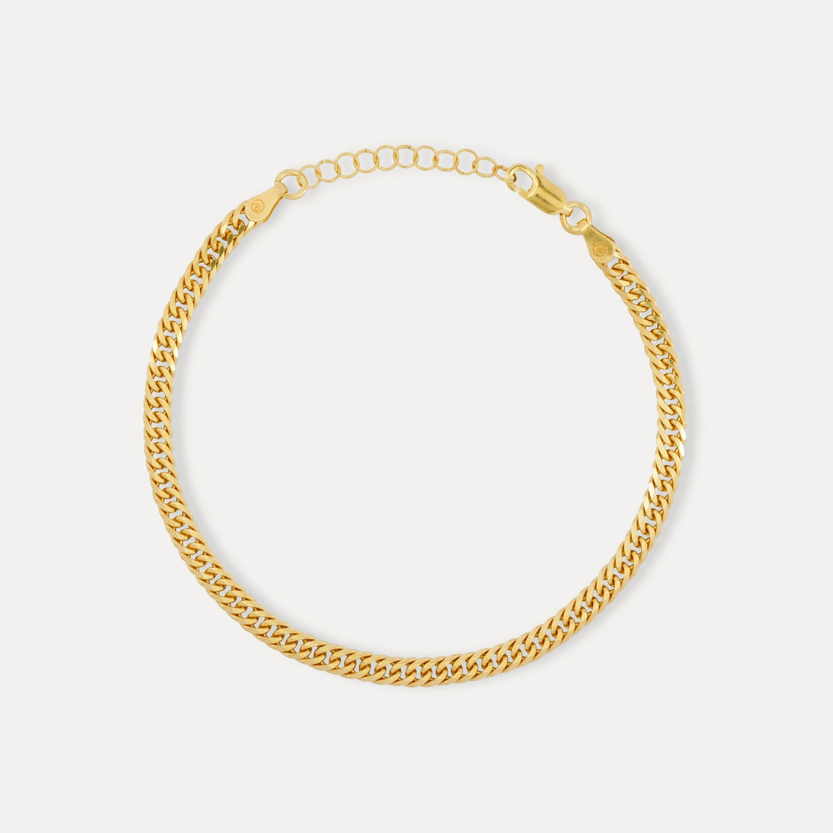925 Gold Flat Cuban Bracelet (4MM)