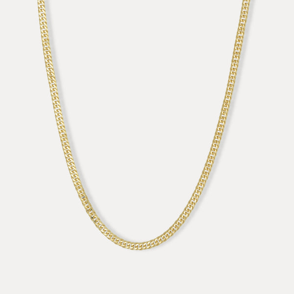 4mm Gold Double Curb Chain - Mens Gold Chain | By Twistedpendant
