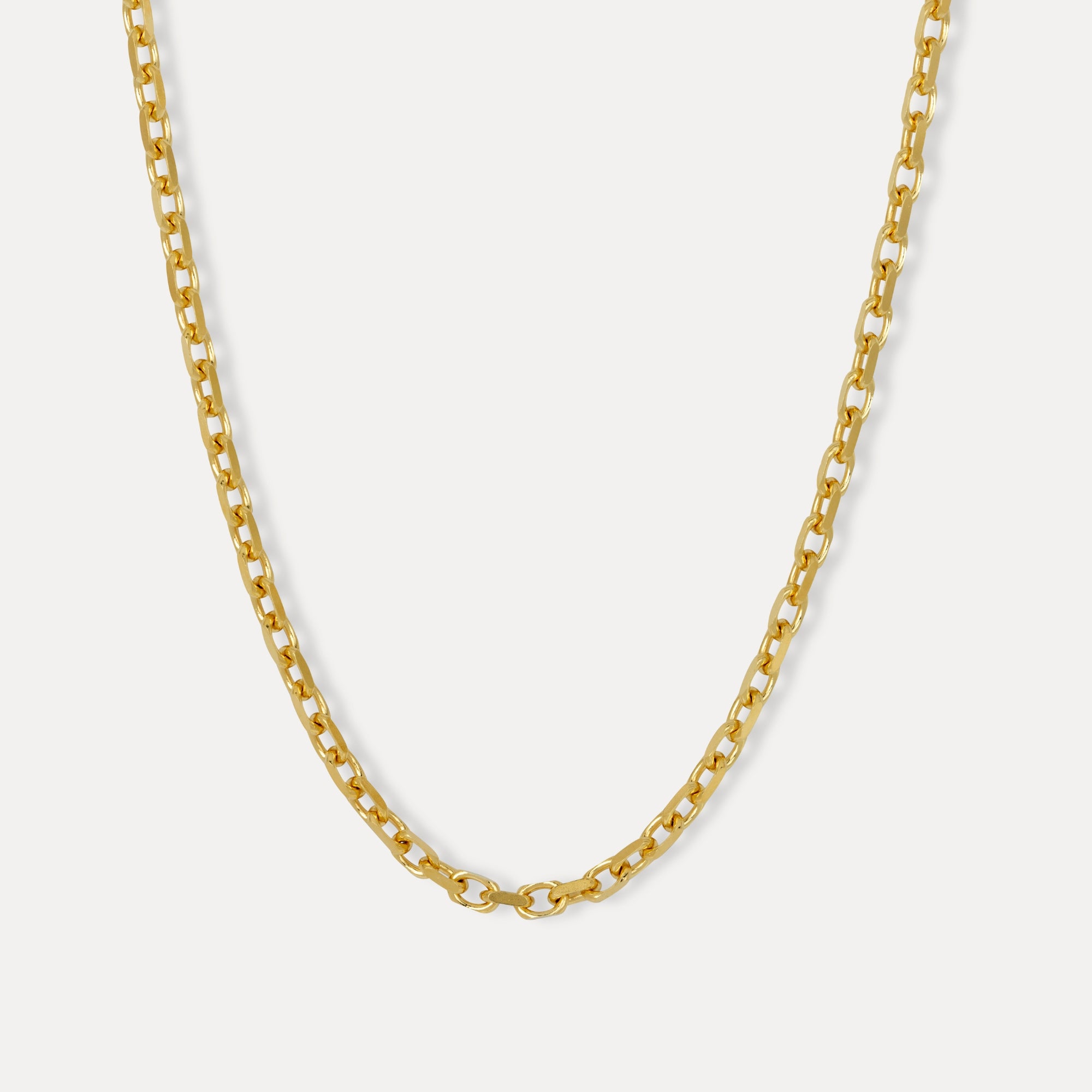 18K Gold Rolo Link Chain Necklace - Mens Necklace Chain By Twistedpendant