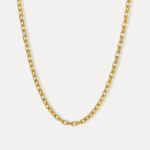18K Gold Rolo Link Chain Necklace - Mens Necklace Chain By Twistedpendant