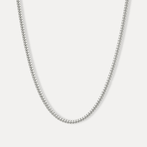 4mm Rhodium Miami Cuban Chain - Premium Italian Sterling Silver by Twistedpendant
