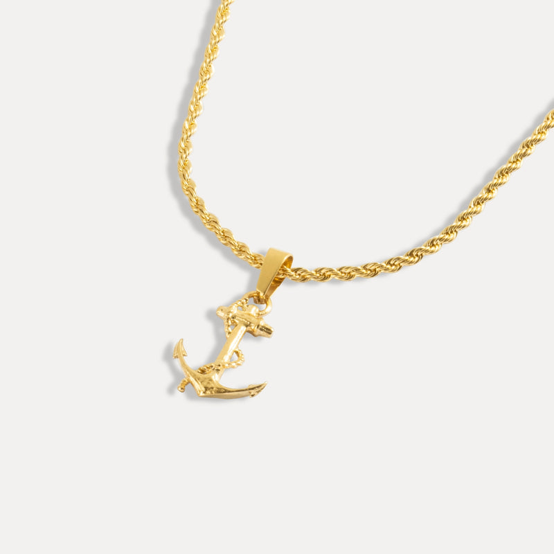 Anchor Necklace - Gold Anchor Pendant For Men - By Twistedpendant