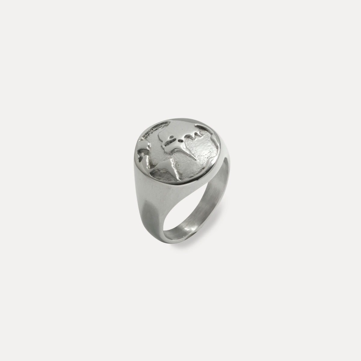 World Map Ring - Silver