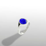 Blue Lapis Lazuli Signet Ring - Silver