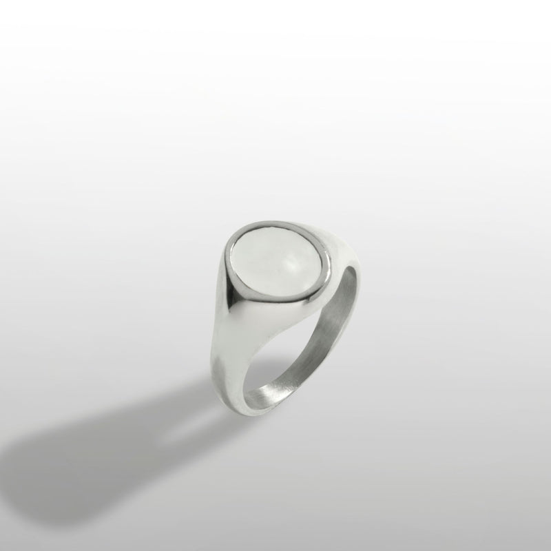 Pearl Signet Ring - Silver