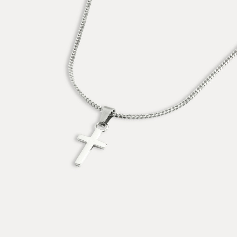 Mens Sterling Silver Cross Pendant - Mens Silver Necklace | Twistedpendant