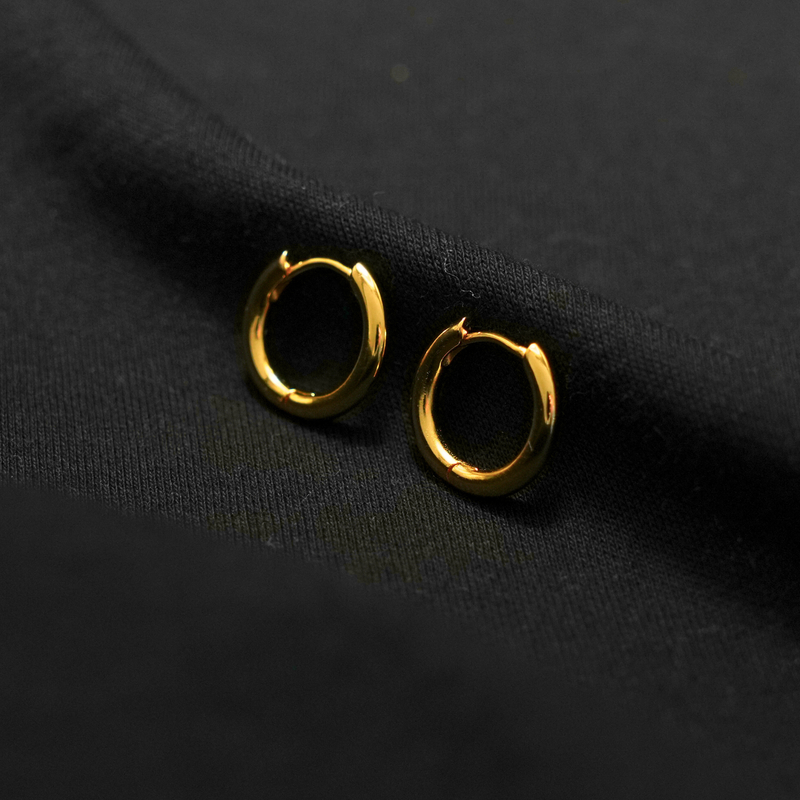 Chunky Gold Hoop Earrings (15MM)