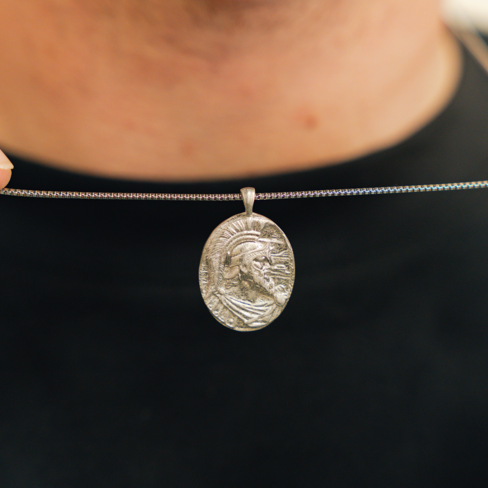 Silver Ares Greek God Pendant Necklace For Men - By Twistedpendant