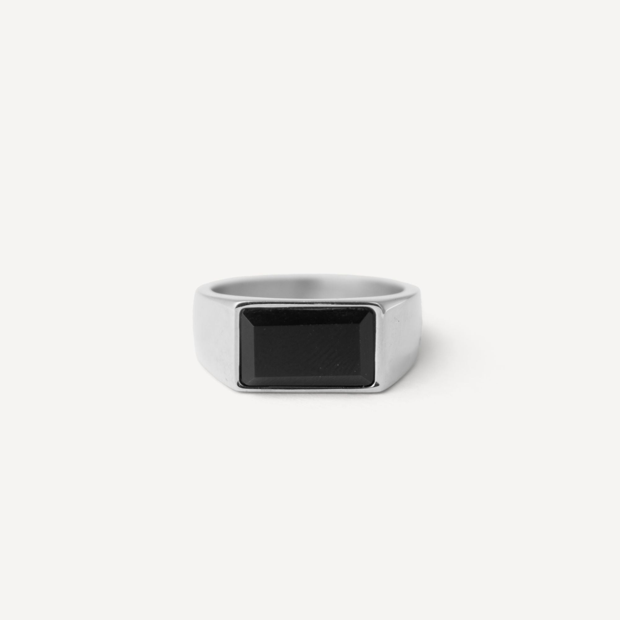 Monolith Onyx Ring - Silver