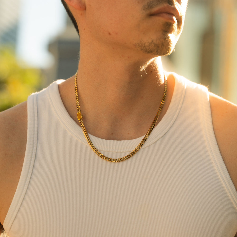 Tiger's Eye Cuban Chain (5MM) - Silver