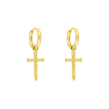 Mens Dagger Dangle Earrings - Mens Gold Dangle Earrings - By Twistedpendant
