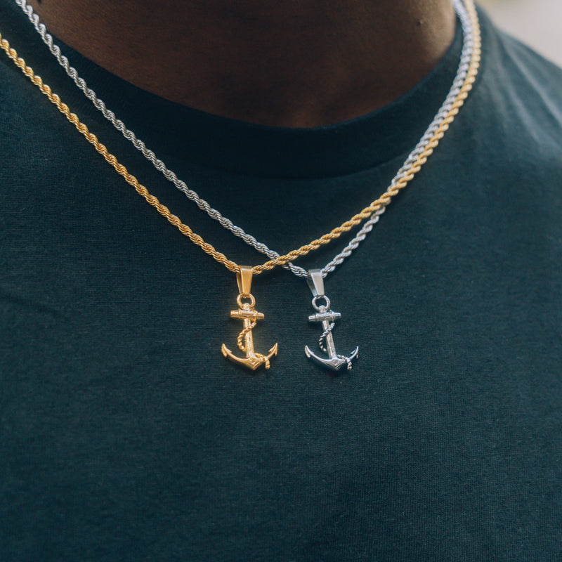 Anchor Necklace - Gold Anchor Pendant For Men - By Twistedpendant