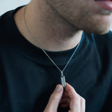 Silver Monolith Pendant - Mens Silver Necklaces - By Twistedpendant