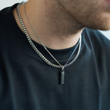 Silver Monolith Pendant - Mens Silver Necklaces - By Twistedpendant