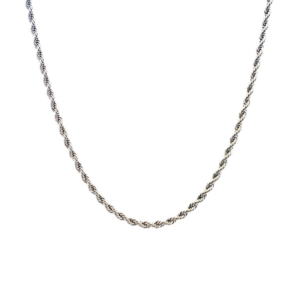 Thin Silver Rope Chain - Minimalist Chain For Men By Twistedpendant