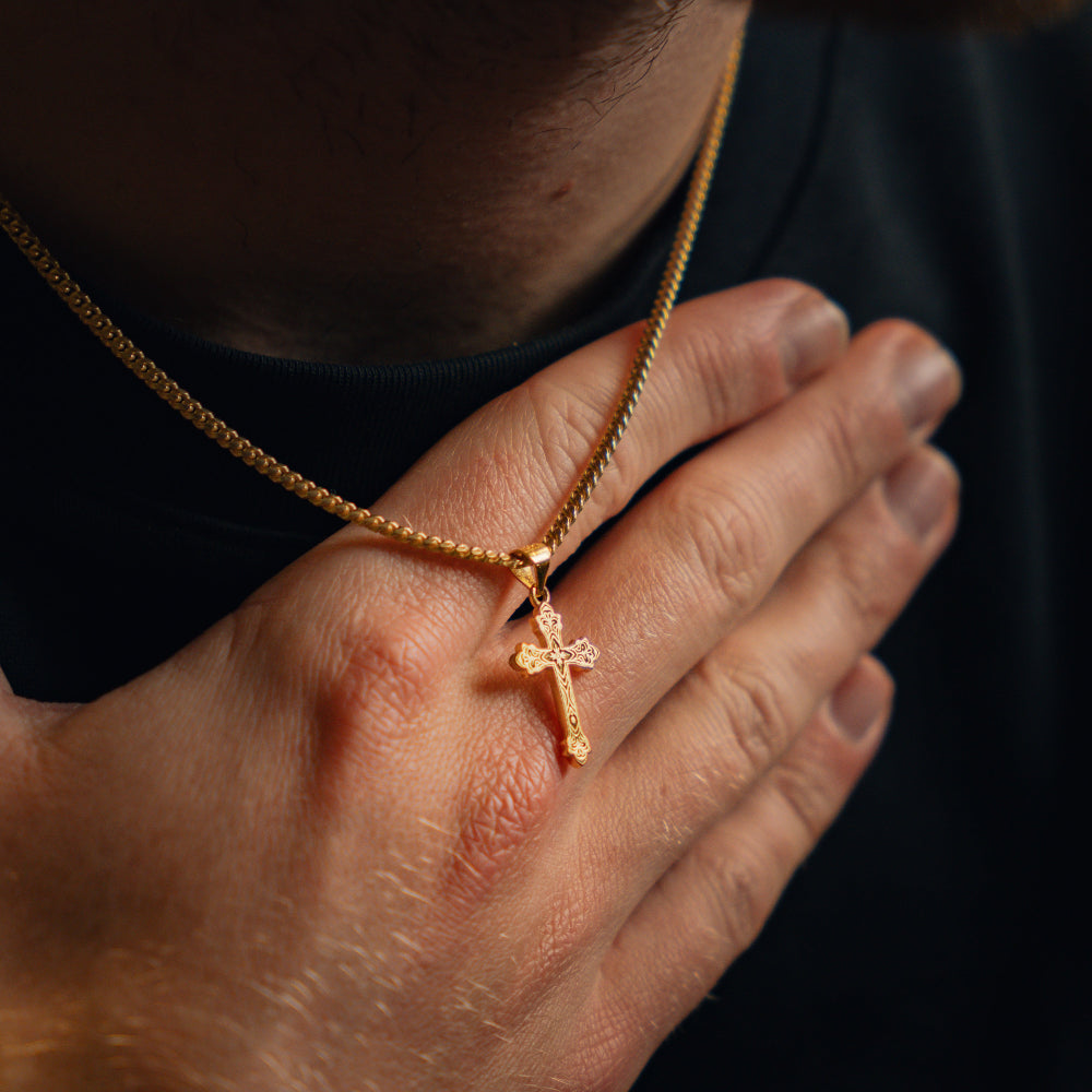 Micro Vintage Cross - 18K Gold