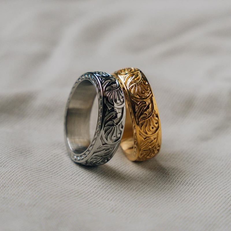 Vortex Ring - Gold | Gold Pattern Ring For Men - By Twistedpendant