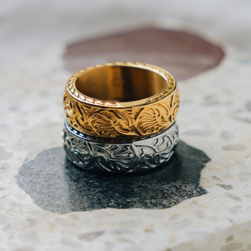 Vortex Ring - Gold | Gold Pattern Ring For Men - By Twistedpendant