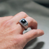 Ignis Black Ring - Silver