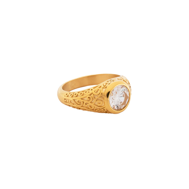 Mens Ring - 18K Gold Diamond Signet Ring For Men - By Twistedpendant