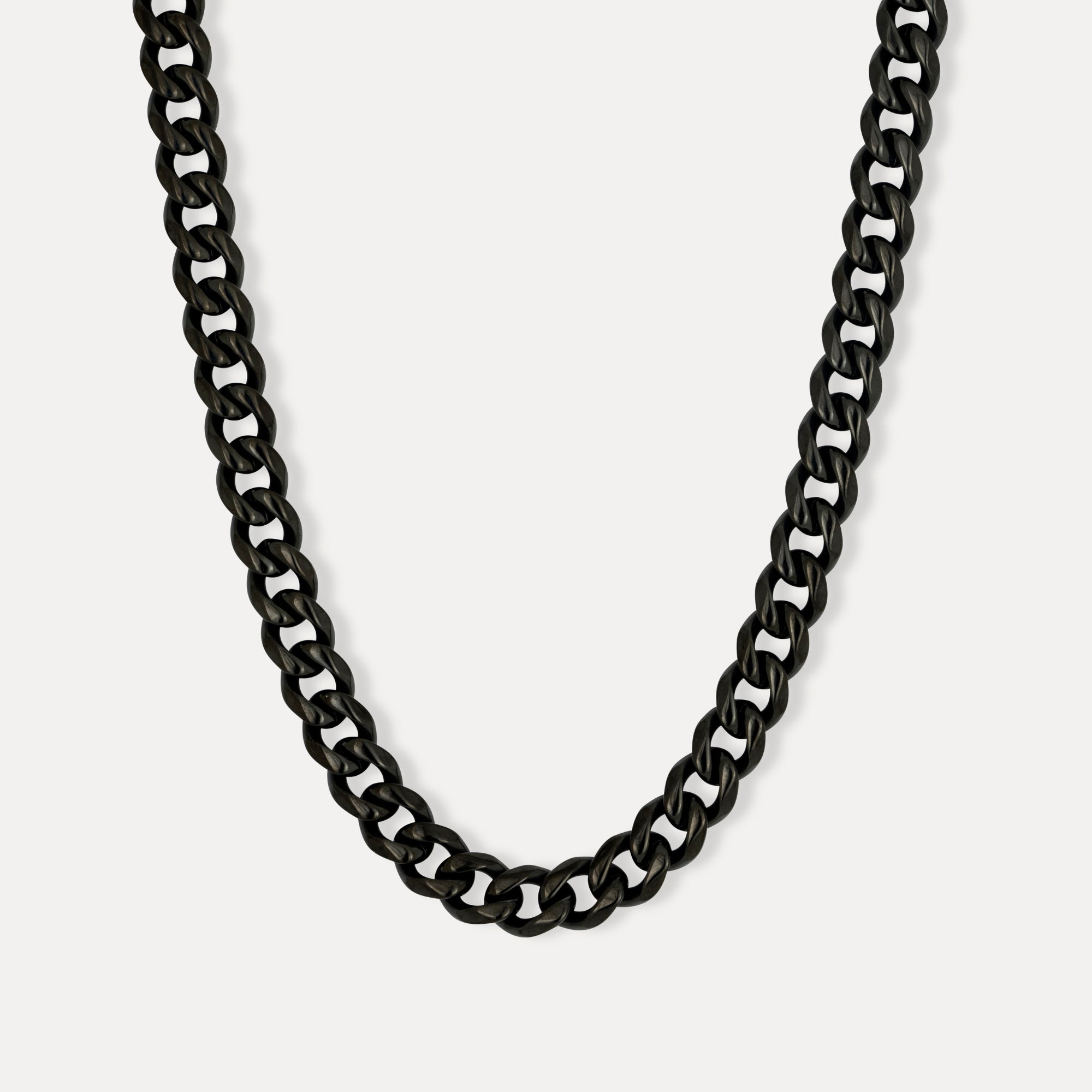 Men's Black Cuban Chain (10MM) - Mens Black Chain | Twistedpendant