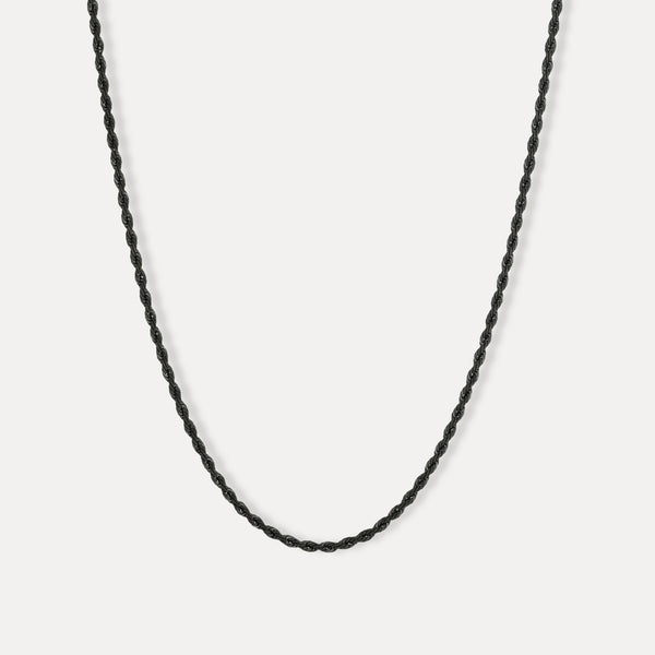 Black Rope Chain Necklace - Mens Necklace Chain | By Twistedpendant