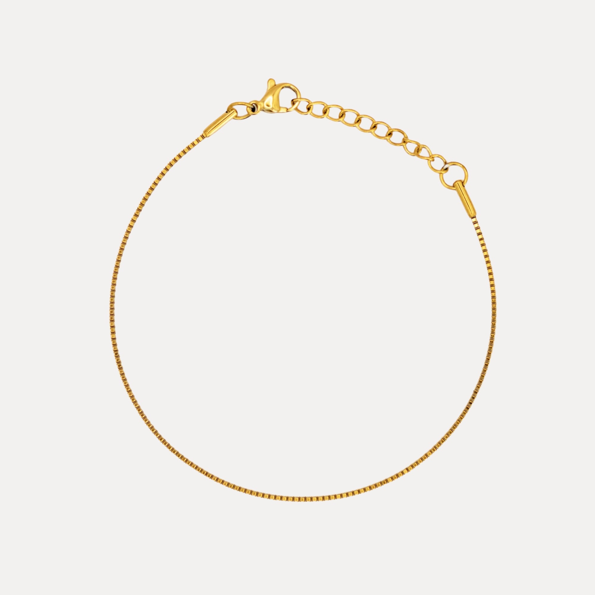 Thin Gold Box Chain (1MM) For Men - Mens Bracelets | Twistedpendant