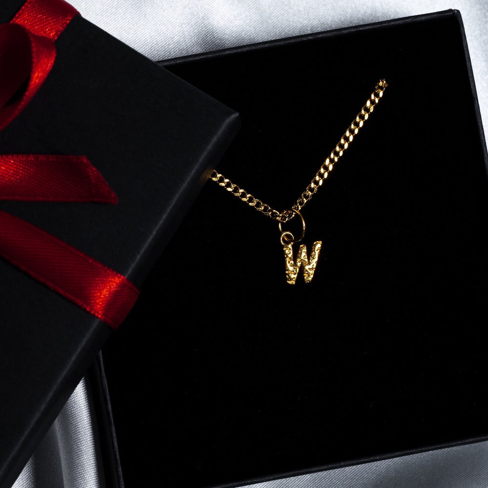 Mens Vintage Initial Necklace - Gold Letter Pendant - By Twistedpendant