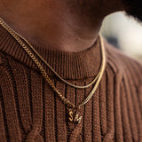 Mens Vintage Initial Necklace - Gold Letter Pendant - By Twistedpendant