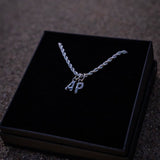 Mens Initial Necklace - Silver Name Monogram Necklace - By Twistedpendant