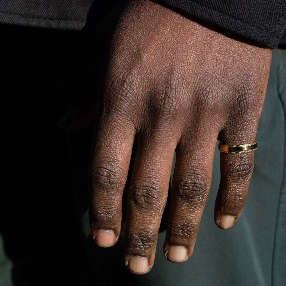 Mens Gold Band Ring - Minimalist Rings For Men By Twistedpendant