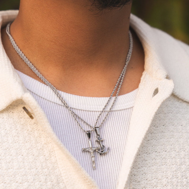 Anchor Necklace - Silver Anchor Pendant For Men - By Twistedpendant