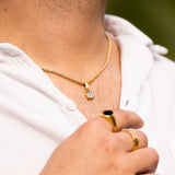 Mini Pearl Necklace - Gold Necklace for Men - By Twistedpendant