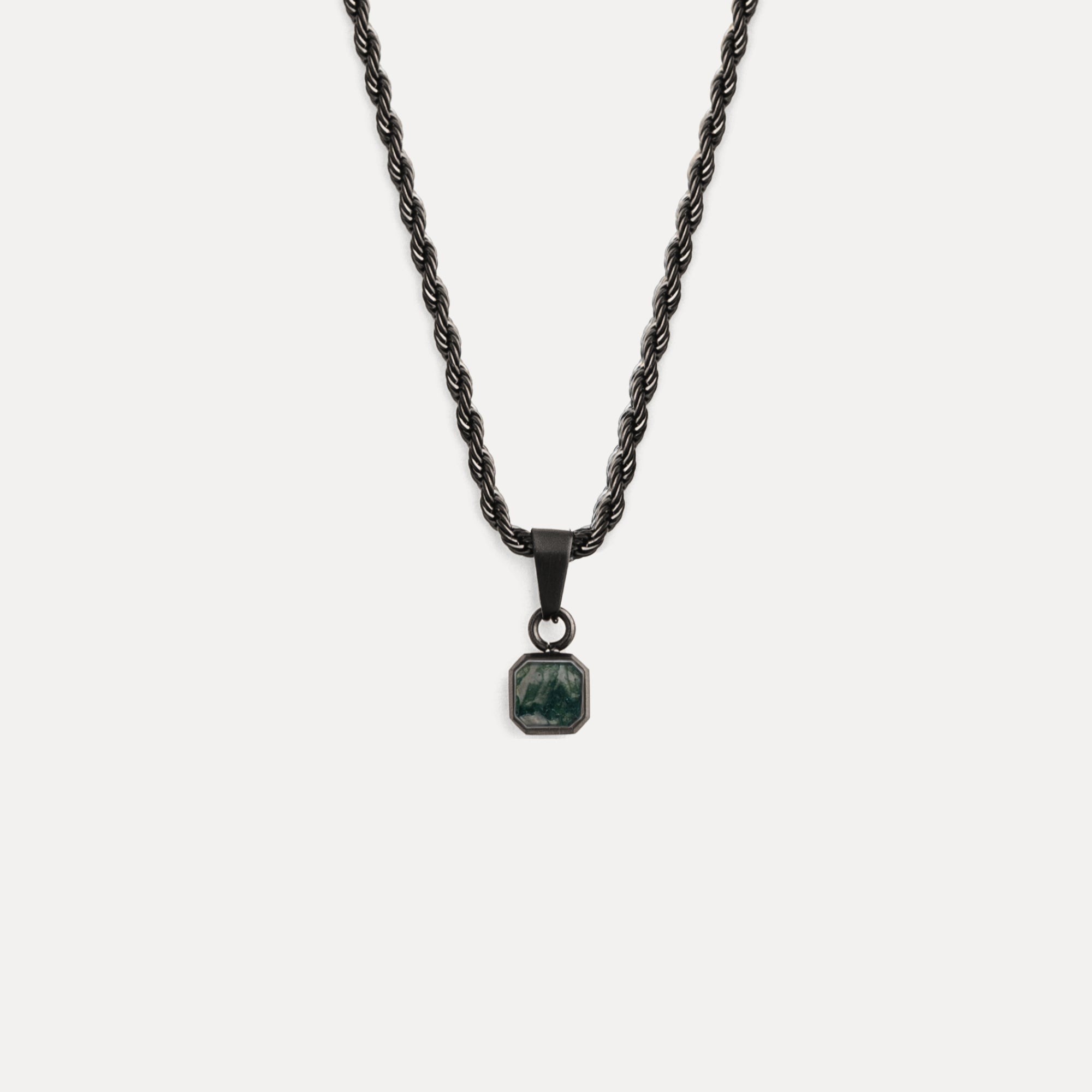 Mini Moss Agate - Black