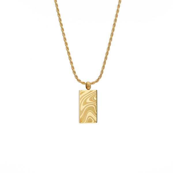 Gold Wave Pendant | Mens Gold Necklaces - By Twistedpendant