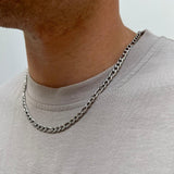 Thin Silver Figaro Chain (5MM) For Men - Mens Necklaces | Twistedpendant