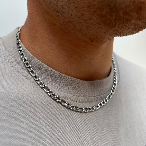 Thin Silver Figaro Chain (5MM) For Men - Mens Necklaces | Twistedpendant