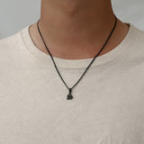 Black Old English Initial Necklace - Mens Initial Pendant By Twistedpendant