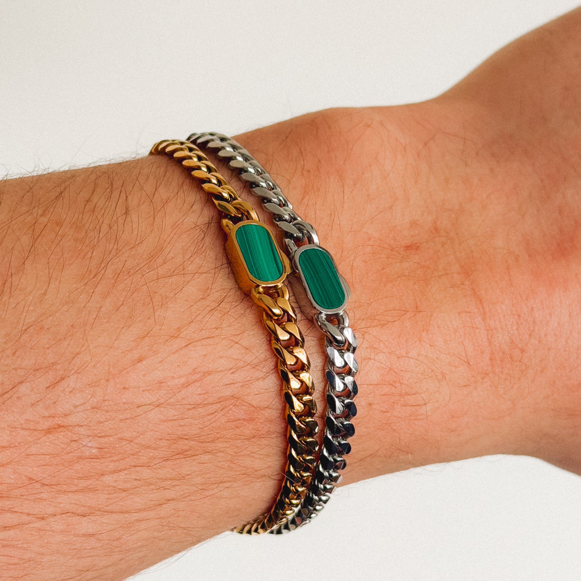 Malachite Cuban Set - Gold