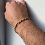 Mens Gold Bracelet, 23K Gold Rope Bracelet - By Twistedpendant