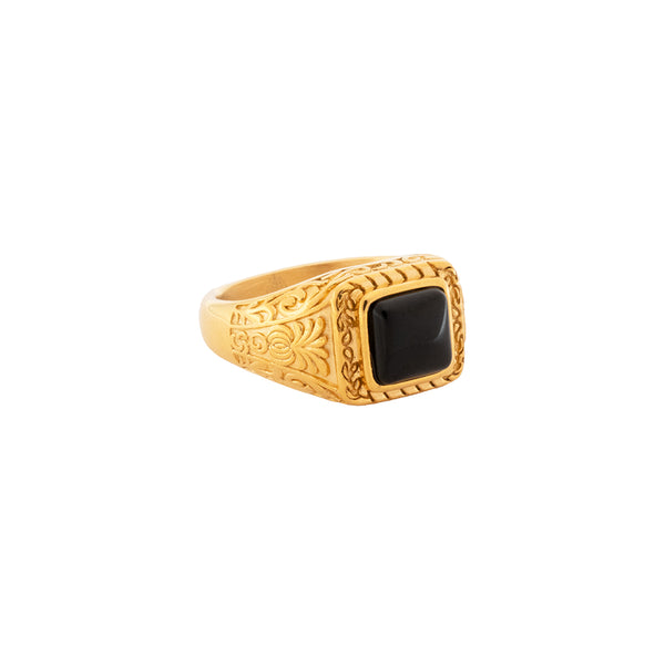 Ignis Black Ring - Gold